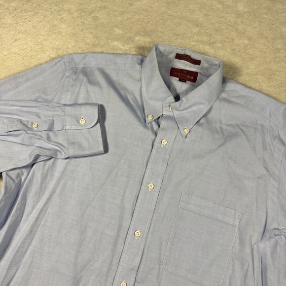 Nordstrom Other - Nordstrom Dress Shirt Mens 16-34 Blue Classic Pinpoint Oxford Button Down Cotton